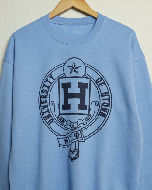 University of HTOWN Crest Crewneck Sweatshirt (Baby Blue/Navy)