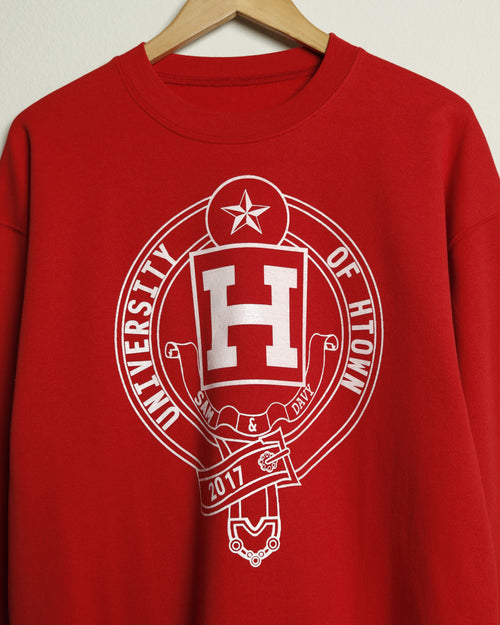 University of HTOWN Crest Crewneck Sweatshirt (Red/White)