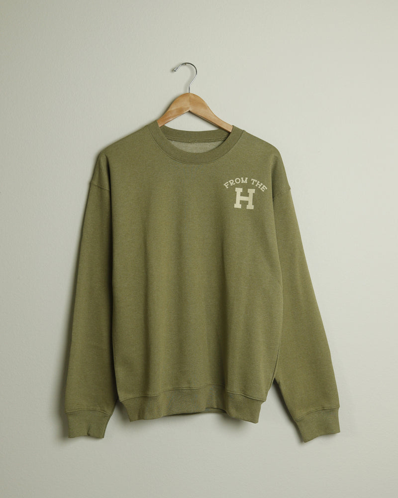 From the H Crewneck Sweatshirt (Sage Green/Khaki)