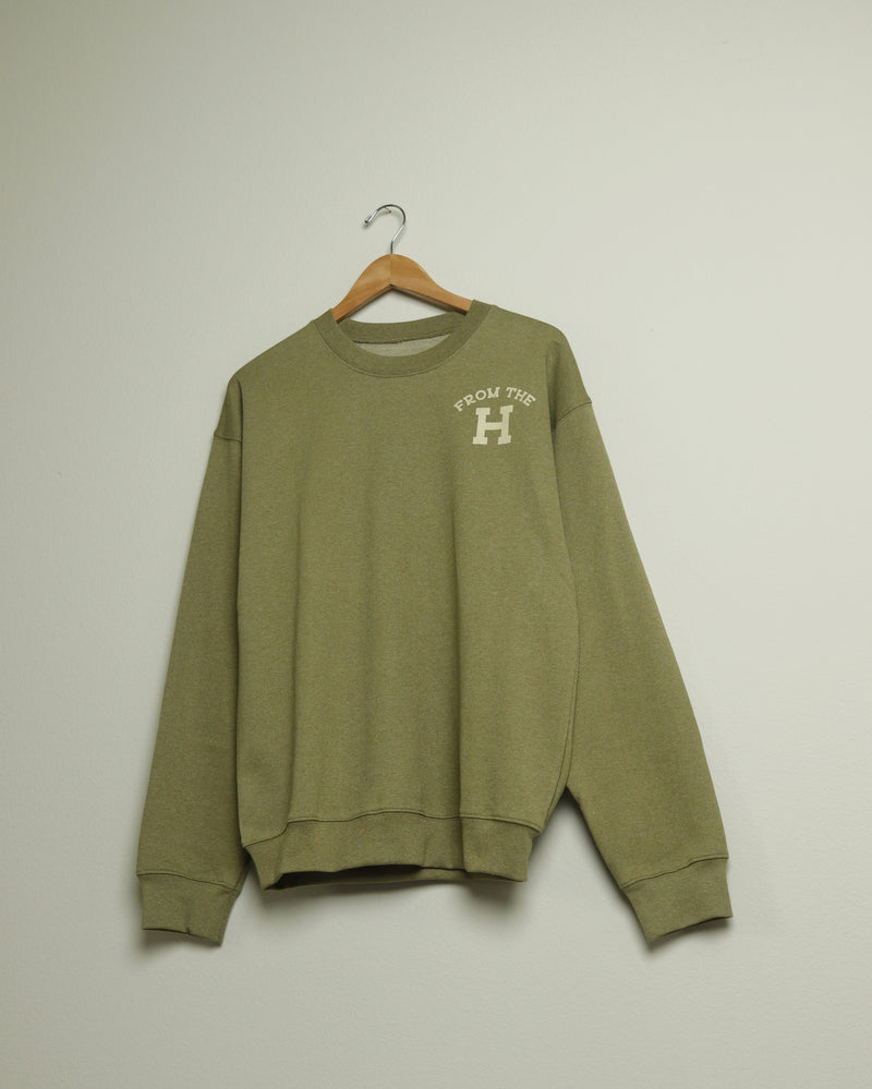 From the H Crewneck Sweatshirt (Sage Green/Khaki)