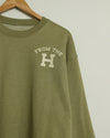 From the H Crewneck Sweatshirt (Sage Green/Khaki)