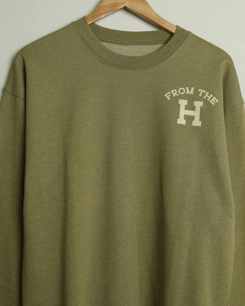 From the H Crewneck Sweatshirt (Sage Green/Khaki)