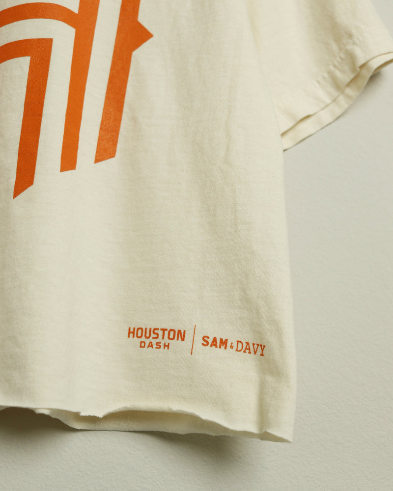 Sam & Davy for the Houston Dash H Logo Crop (Cream/Orange)