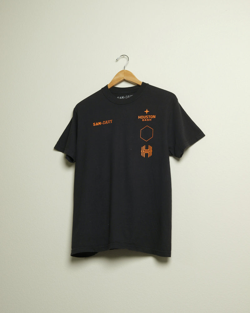 Sam & Davy for the Houston Dash Deconstructed Logo Tee (Black/Orange)