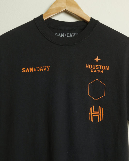 Sam & Davy for the Houston Dash Deconstructed Logo Tee (Black/Orange)