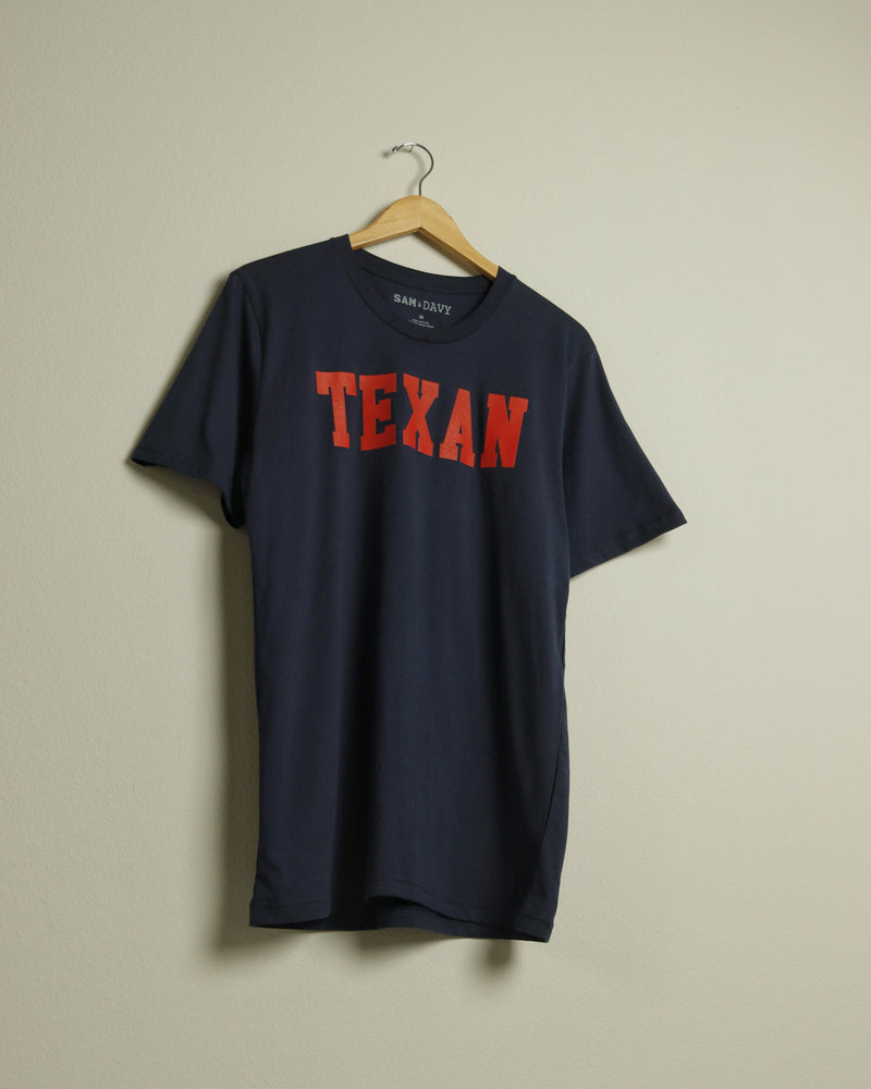 The Texan Collegiate Tee (Navy/Red)