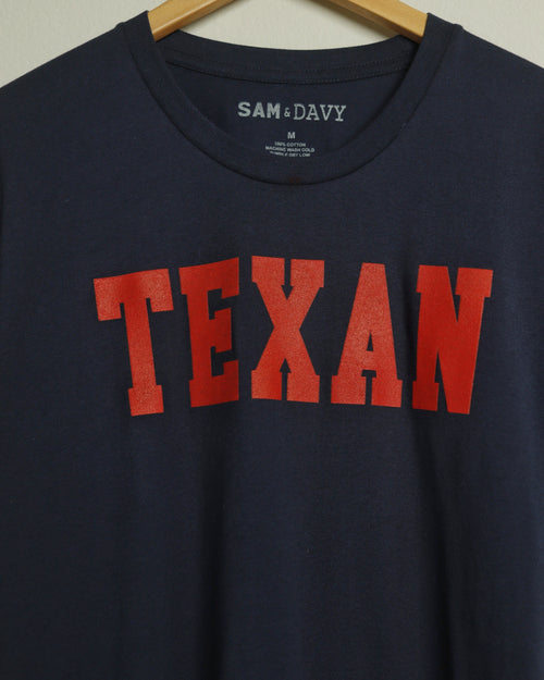 The Texan Collegiate Tee (Navy/Red)