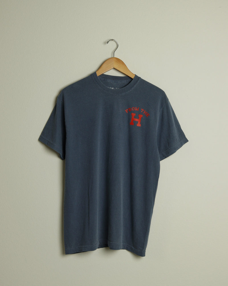 From the H Midweight Vintage-Wash Tee (Faded Navy/Red)