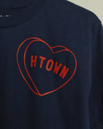 HTOWN Candy Heart Crop Tee (Navy/Red)