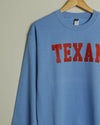 Texan Collegiate Crewneck Sweatshirt (Unisex Baby Blue/Red)