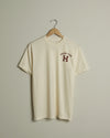 From the H Midweight Vintage-Wash Tee (Cream/Oxblood Red)