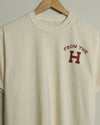 From the H Midweight Vintage-Wash Tee (Cream/Oxblood Red)