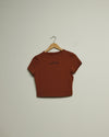 Women's Yeehaw Cropped Baby Tee (Caramel/Black)