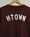 HTOWN Cropped Tee (Burgundy/White)