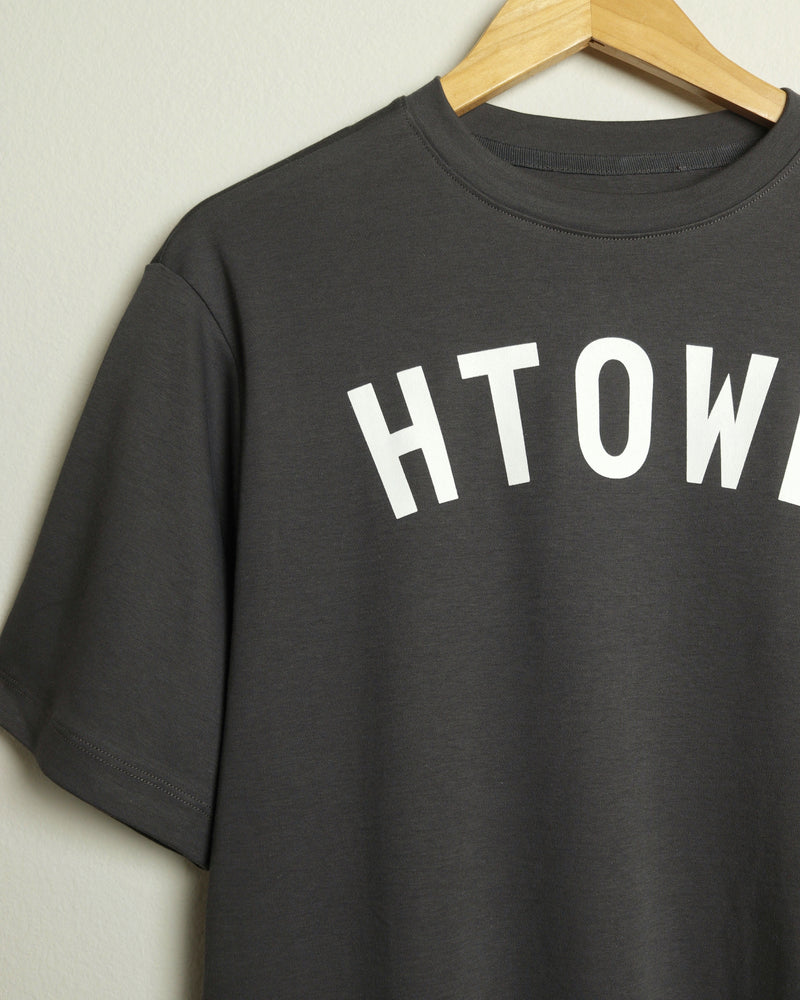 HTOWN Pima Cotton Tee (Charcoal/White)