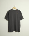 The H Embroidered Pima Cotton Tee (Charcoal/White)