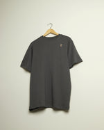 The H Embroidered Pima Cotton Tee (Charcoal/White)