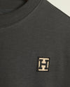 The H Embroidered Pima Cotton Tee (Charcoal/White)