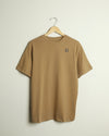 The H Embroidered Pima Cotton Tee (Caramel/White)