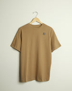 The H Embroidered Pima Cotton Tee (Caramel/White)