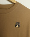 The H Embroidered Pima Cotton Tee (Caramel/White)