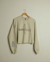 Sam & Davy Bluebonnet Crop Sweatshirt (Cream/Metallic Rose)