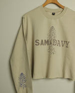 Sam & Davy Bluebonnet Crop Sweatshirt (Cream/Metallic Rose)