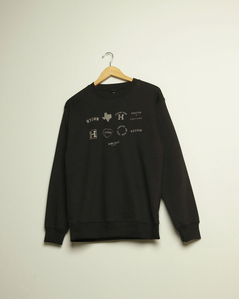 Sam & Davy 8 Year Crewneck Sweatshirt (Black/Metallic Rose)