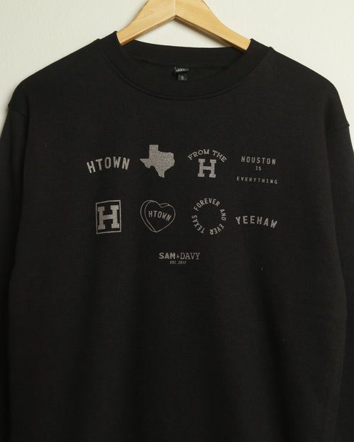 Sam & Davy 8 Year Crewneck Sweatshirt (Black/Metallic Rose)