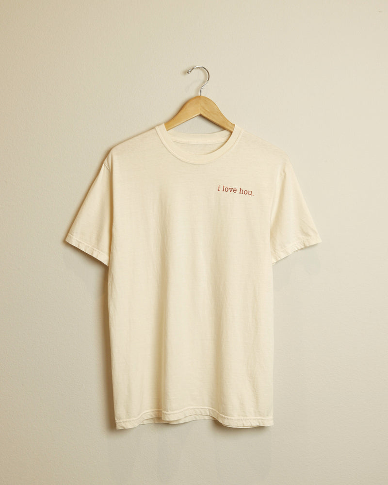 i love hou. Tee (Cream/Red