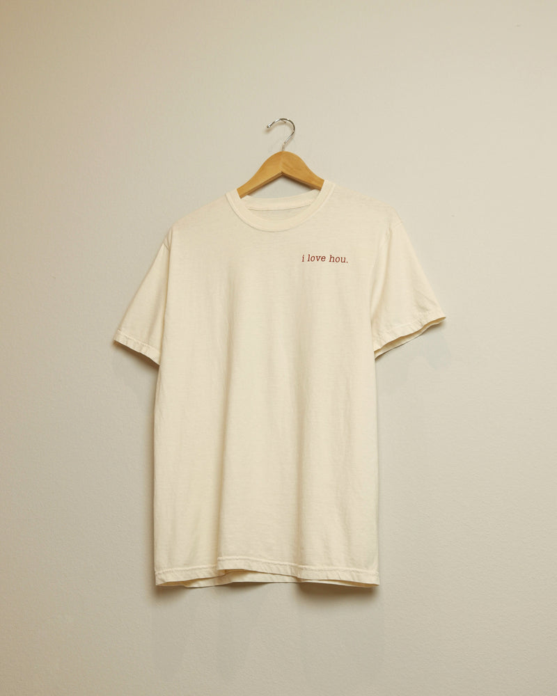 i love hou. Tee (Cream/Red