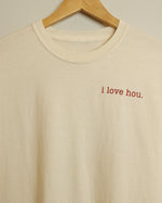 i love hou. Tee (Cream/Red