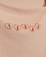 Texas Candy Heart Square Neck Crop Tee (Pink/Red)