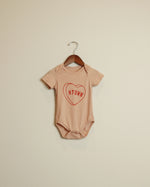 HTOWN Candy Heart Onesie (Dusty Pink/Red)