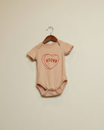 HTOWN Candy Heart Onesie (Dusty Pink/Red)