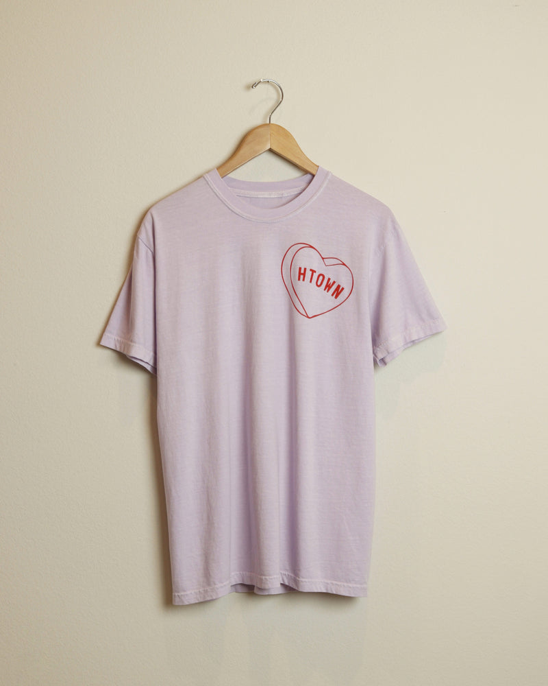 HTOWN Candy Heart Tee (Lilac Purple/Red)