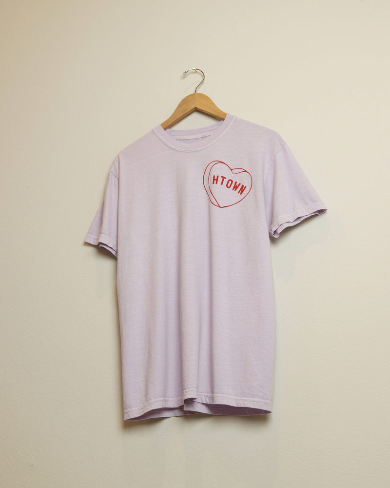 HTOWN Candy Heart Tee (Lilac Purple/Red)