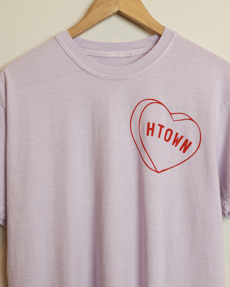 HTOWN Candy Heart Tee (Lilac Purple/Red)