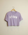 HTOWN Cropped Tee (Lavender Purple/White)