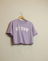 HTOWN Cropped Tee (Lavender Purple/White)