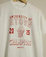 University of HTOWN 2025 Champions Vintage-Wash Tee (White/Red)