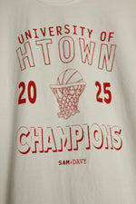 University of HTOWN 2025 Champions Vintage-Wash Tee (White/Red)