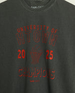 University of HTOWN 2025 Champions Vintage-Wash Tee (Charcoal/Red)