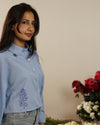 Bluebonnet Cropped Button Up