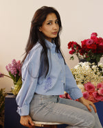 Bluebonnet Cropped Button Up