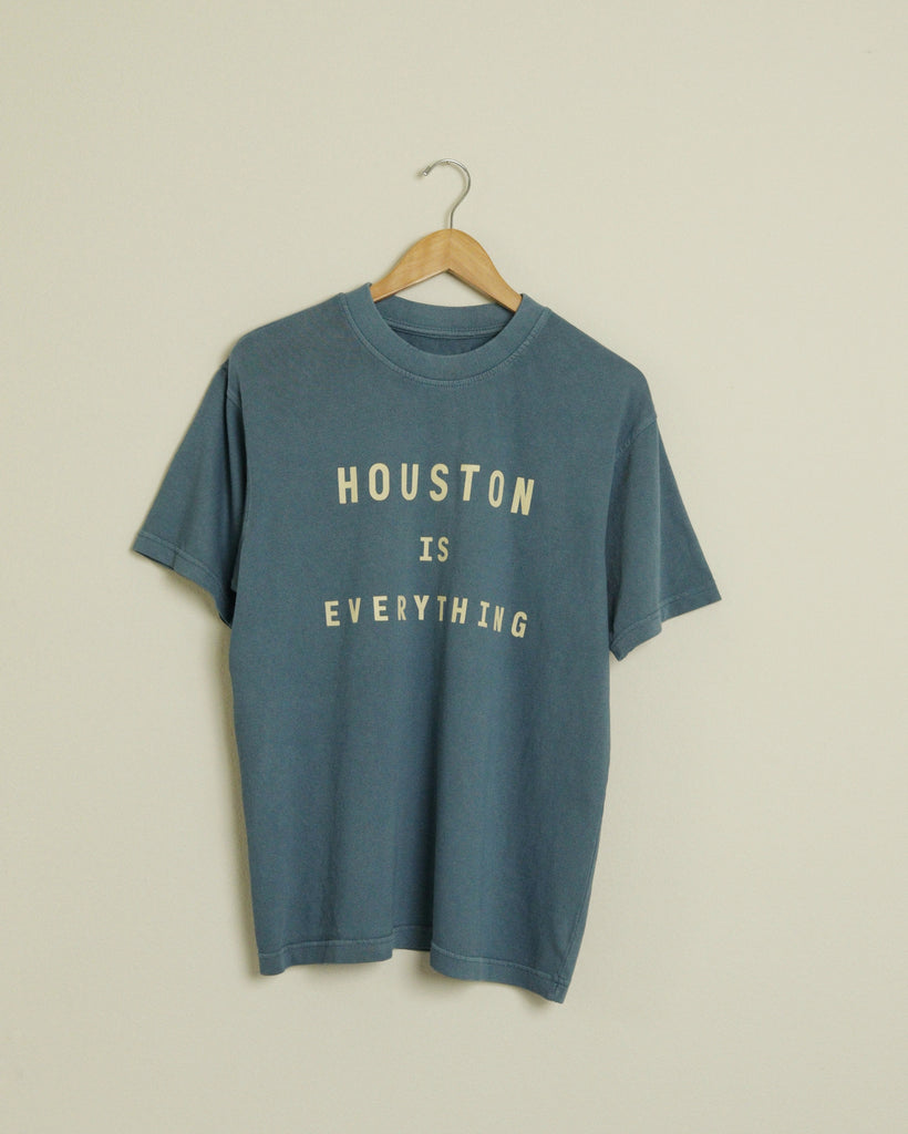 Houston is Everything Heavyweight Open Weave Tee (Deep Blue/Khaki)