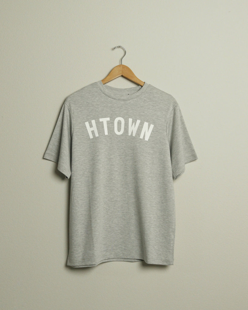 HTOWN Pima Cotton Tee (Heather Grey/White)