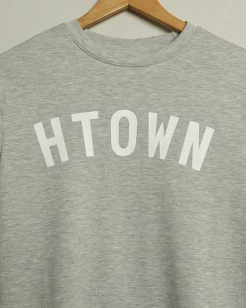 HTOWN Pima Cotton Tee (Heather Grey/White)