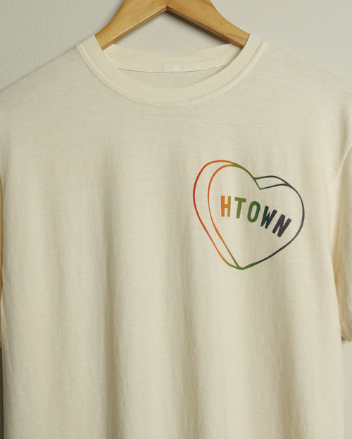 HTOWN Candy Heart Pride Vintage-Wash Tee (Cream)