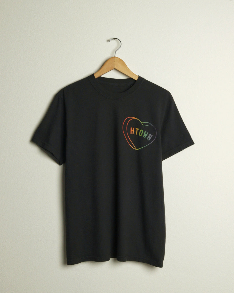 HTOWN Candy Heart Pride Vintage-Wash Tee (Black)